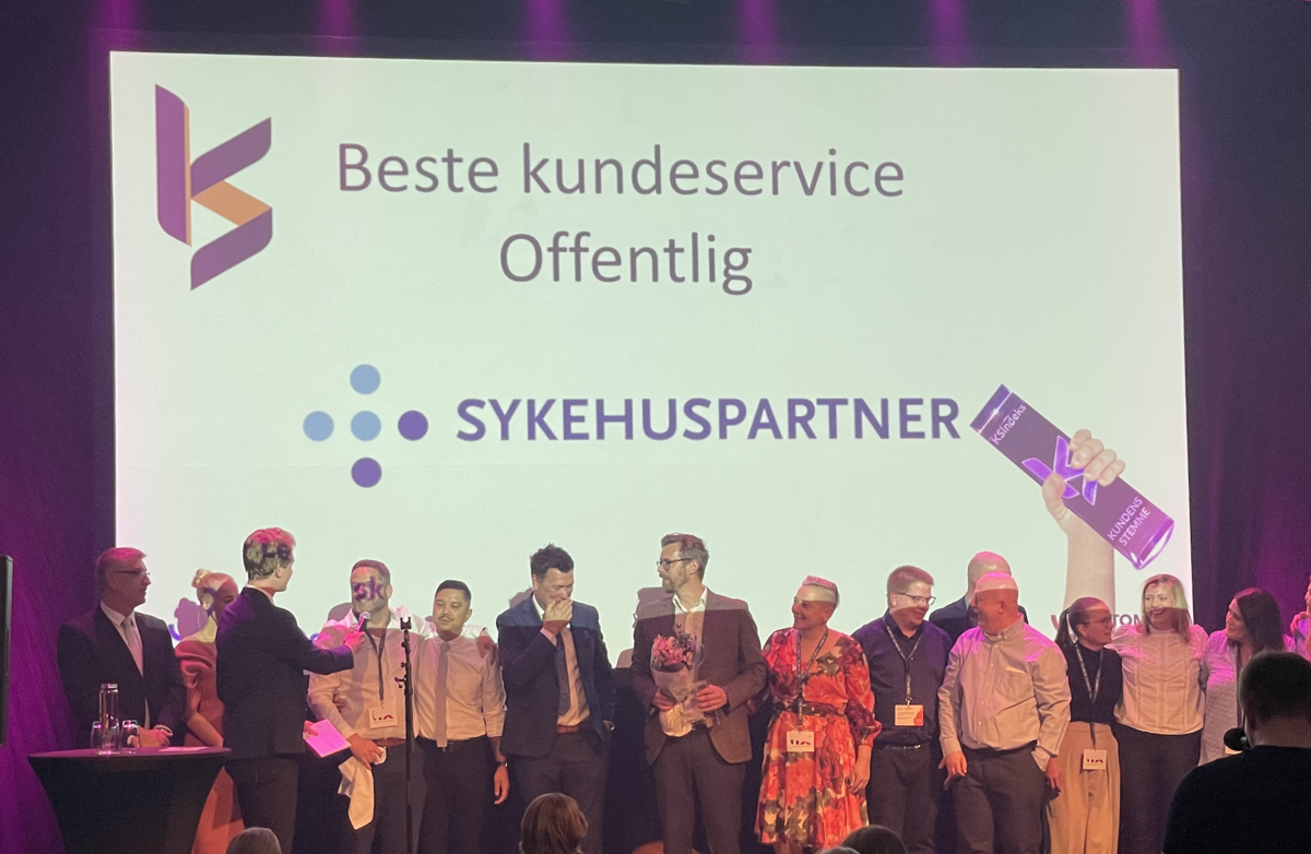 Sykehuspartner vant prisen for beste kundeservice Offentlig i hard konkurranse med Statens vegvesen og Skatteetaten. Foto: Torbjørn Vinje