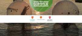 Aktiv sommer-bilde med kommune-logoer
