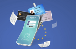 Mange har etter hvert blitt vant til å bruke mobilen til å betale gjennom kortene som er lagret digitalt. Den digitale lommeboken gjennom EU-prosjektet kan bli omfattende, med områder som reise, lommebøker for virksomheter, helseopplysninger, digitalt førerkort og studentdata. Illustrasjon: NOBID
