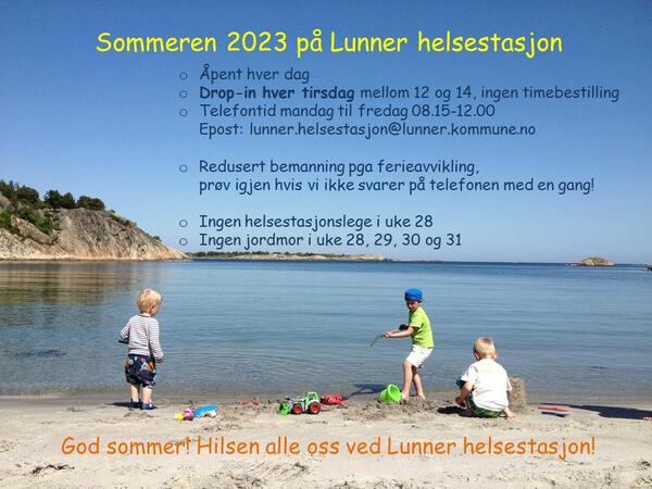 sommerferie åpningstider
