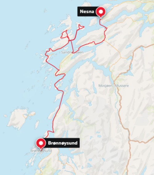 NRKs sykkelrute på Helglandskysten