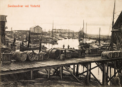 Sandsundvær fra omkring 1900 hvor her var et rikt fiske. (Foto: Tilhører Helgeland Museum avd. Herøy)