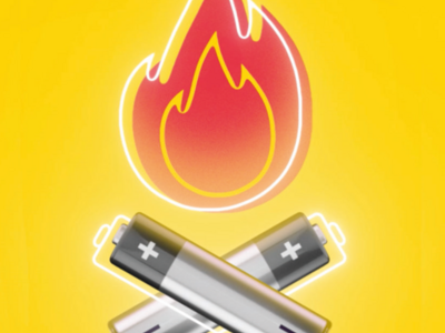 Flamme og batteri
