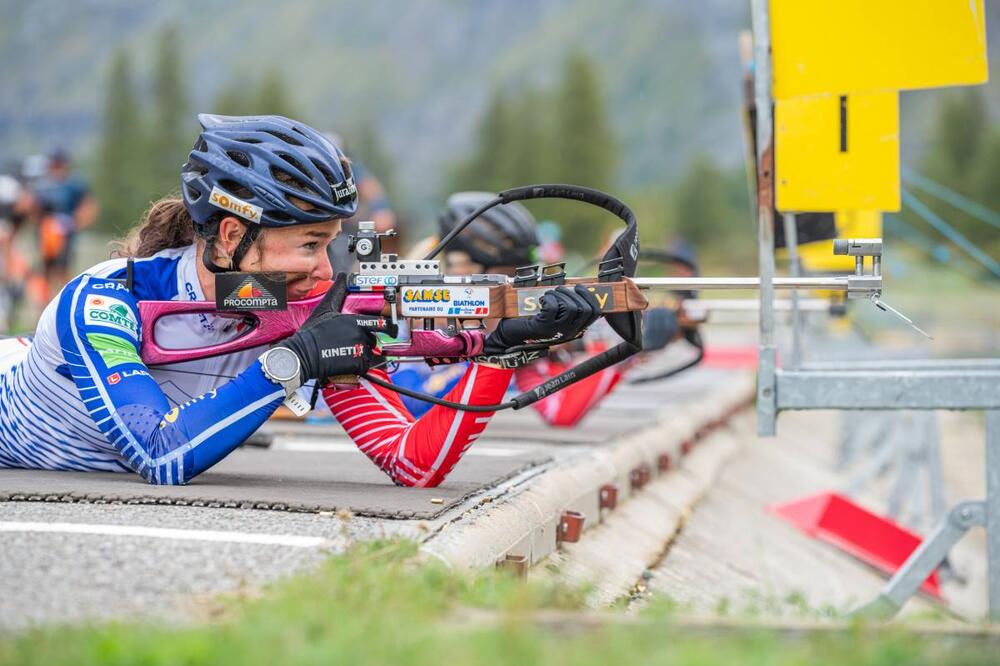 21.09.2023, Bessans, France (FRA):Lou Jeanmonnot (FRA) - Biathlon training, Bessans (FRA). www.nordicfocus.com. © Authamayou/NordicFocus. Every downloaded picture is fee-liable.
