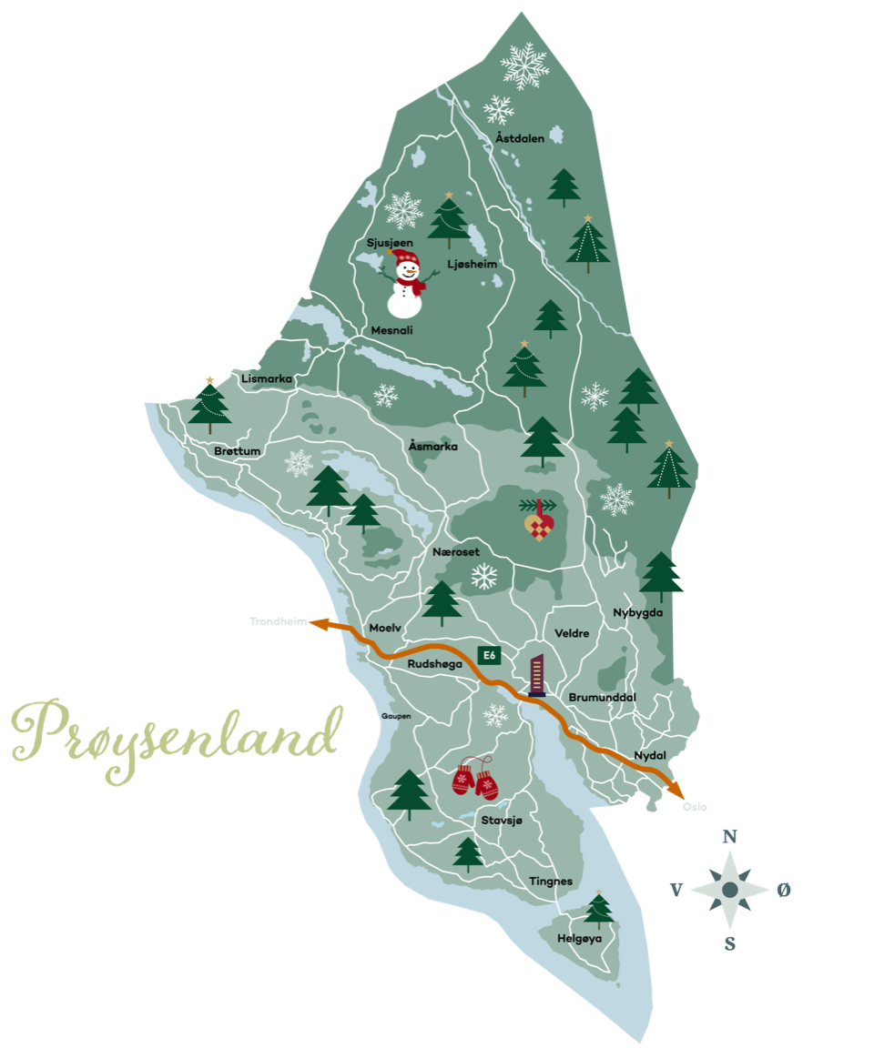 Kart over Prøysenland
