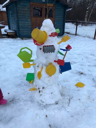 Snømann i barnehage