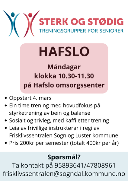 Plakat Sterk & Stødig Hafslo