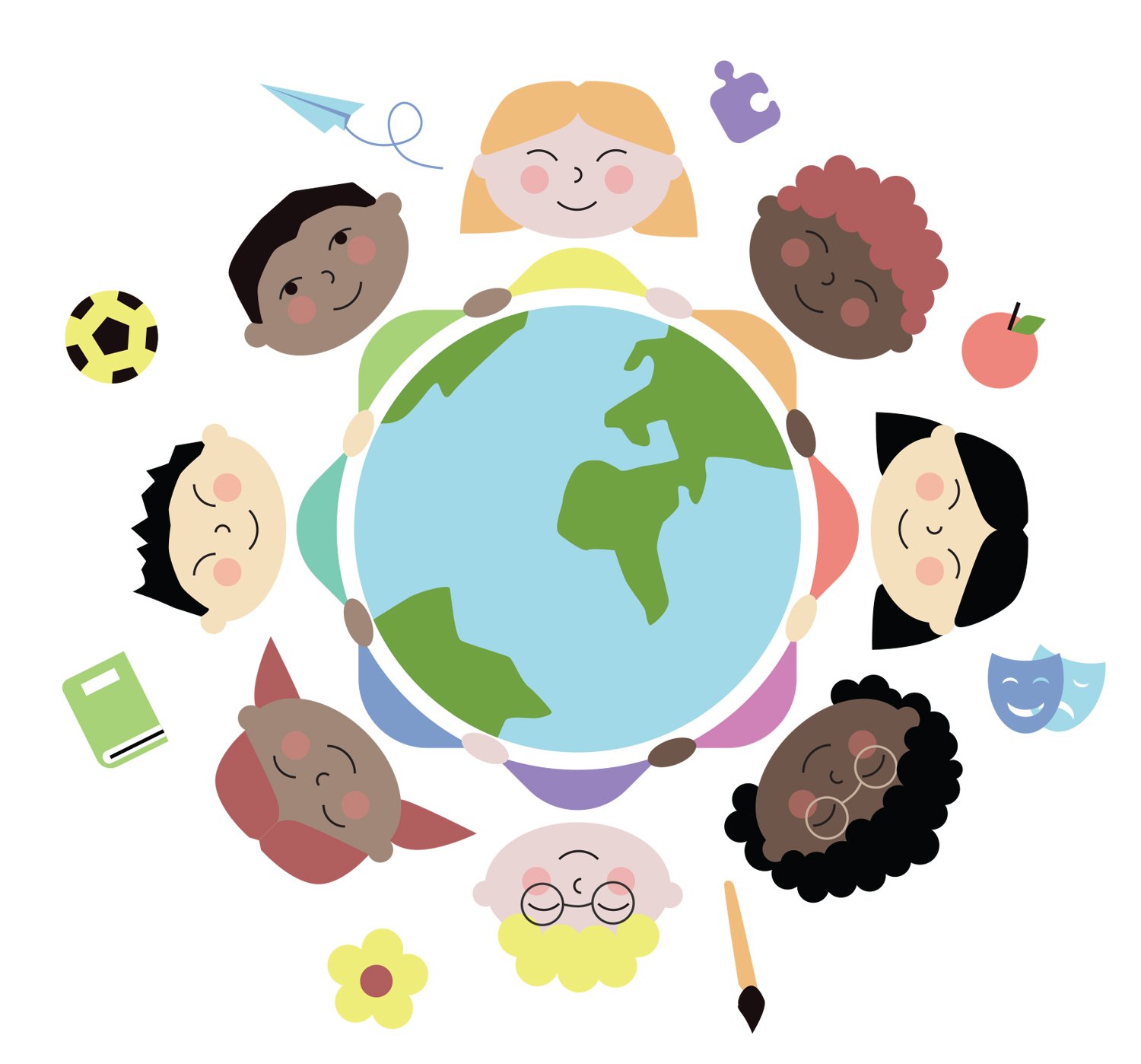 Barnas Internasjonale Dag - Logo - Klode med barn