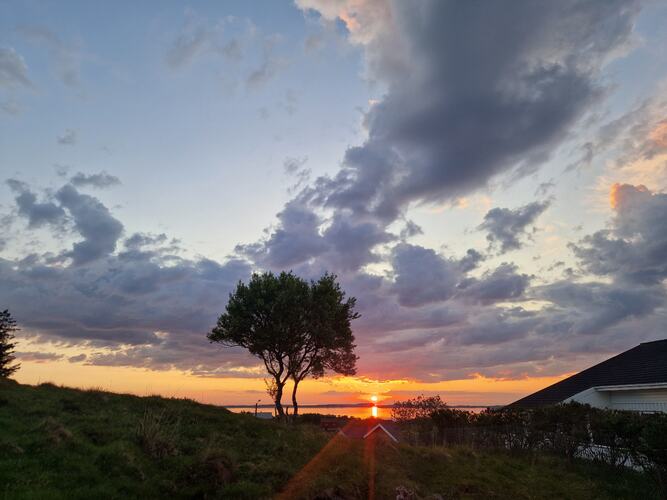 Solnedgang på Seløy. (Foto: Elsa Jakobsen)