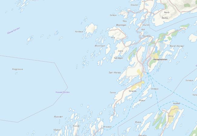 Kart over Herøy kommune.