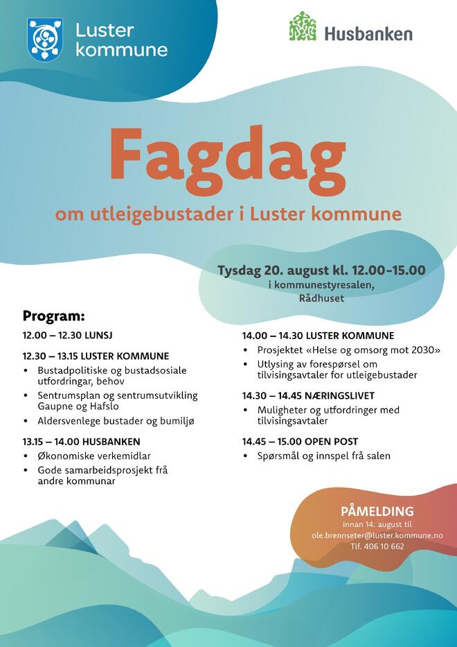 Plakat - Fagdag om utleigebustader