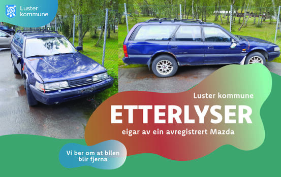 Etterlyser eigaren av ein avregistrert Mazda bilde