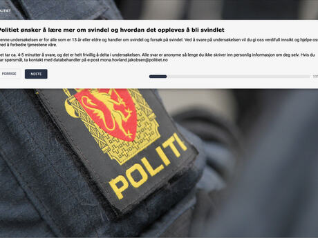 Forsiden på undersøkelsen fra politiet om svindel