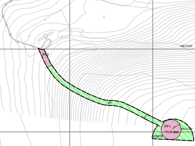 Plankart delplan for målemast på Breinosa