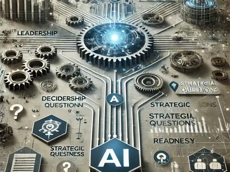 DALL·E 2024-10-20 09.00.00 - An image representing the journey of artificial intelligence (AI) in a business setting. The visual should depict key concepts such as leadership, dec