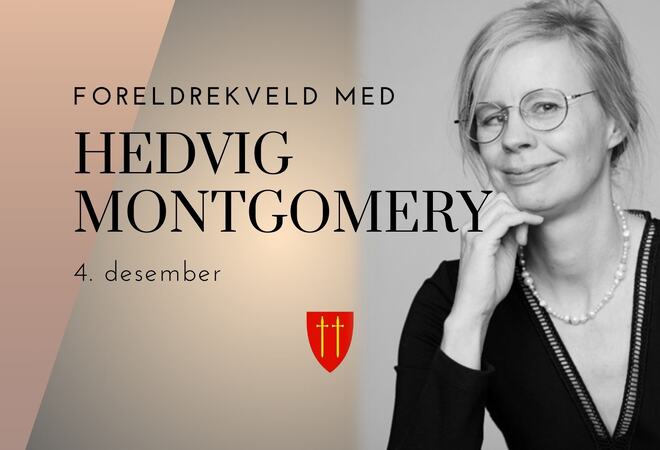 Plakat for foreldrekveld med Hedvig Montgomery