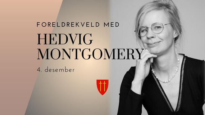 Plakat for foreldrekveld med Hedvig Montgomery