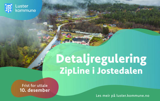 bilde av Gjerde i Jostedalen med info om zipline