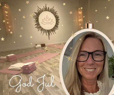 Portrett av Heidi og bilde av yogashala