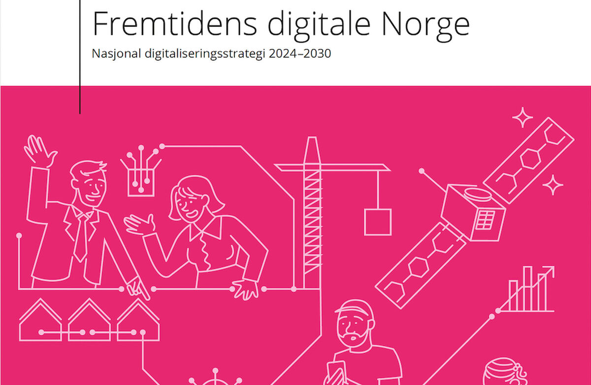 Klipp fra forsiden av Nasjonal Digitaliseringsstrategi for perioden 2024-30