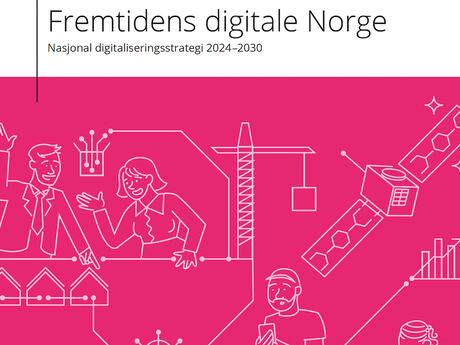 Klipp fra forsiden av Nasjonal Digitaliseringsstrategi for perioden 2024-30