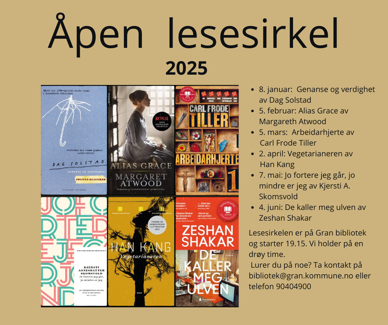 Lesesirkel på Gran bibliotek.