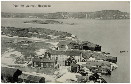 Postkort av Åkvik gård 1910. (Helgeland Museum.)