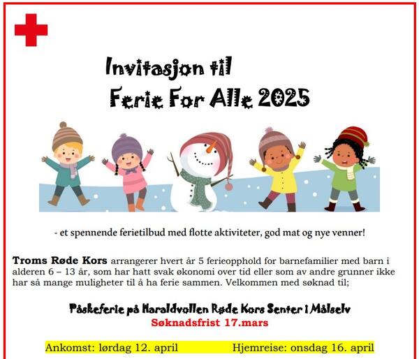 Informasjons plakat om ferie for alle 2025