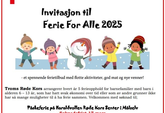 Informasjons plakat om ferie for alle 2025