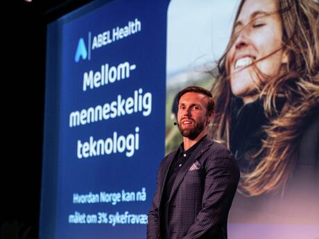 Simon Laugsand fra helseteknologiselskapet ABEL var en av de fem innovative bedriftene som presenterte seg. Foto: Inia James, Digdir