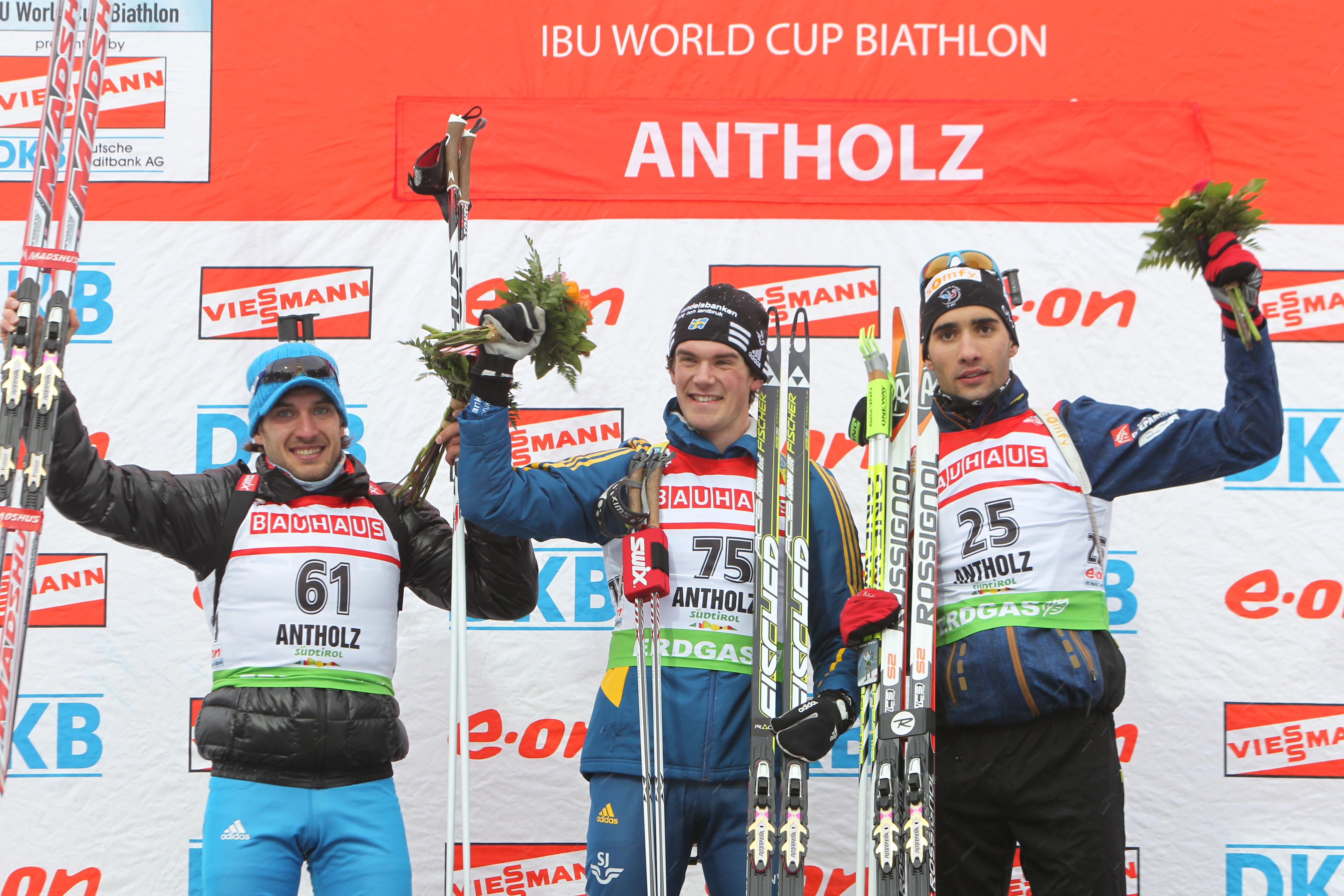 Fredrik Lindström podium Antholz 2012