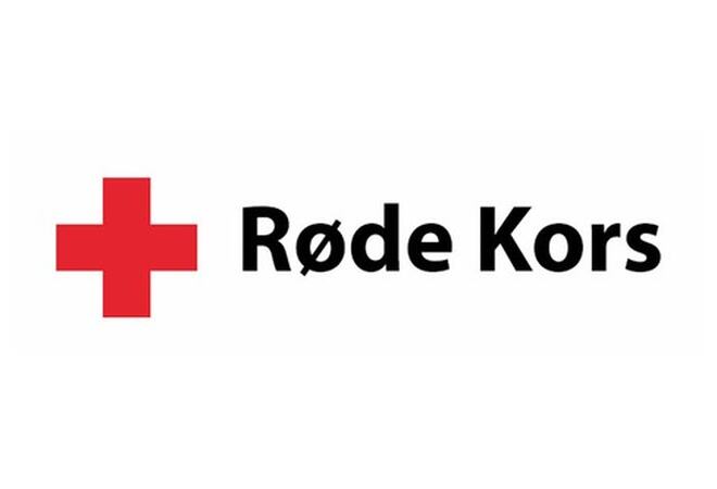 Bildet viser logo til Røde Kors. Et rødt kors/kryss pluss teksten Røde Kors i svart.