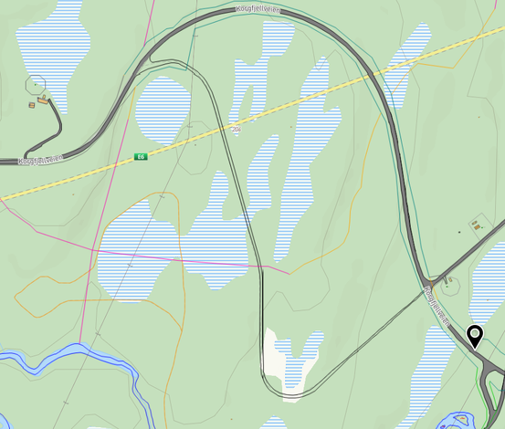 Korgfjellveien vesterlikrysset