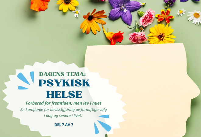 Bildet viser en illustert figur av hodet til en person hvor toppen av hodet er et