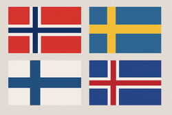 Flaggene til Norge, Sverige, Finland og Island