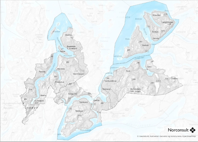 Kart planprogram - Kystoneplaner for Kvæfjord, Ibestad og Tjeldsund