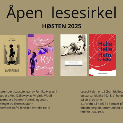 Bøkene vi leser høsten 2025.