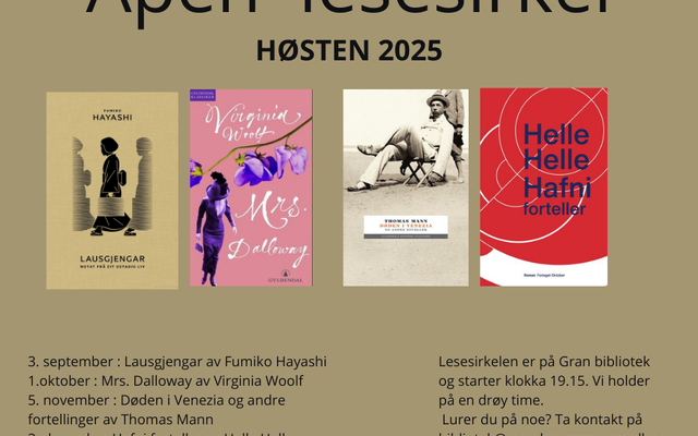 Bøkene vi leser høsten 2025.