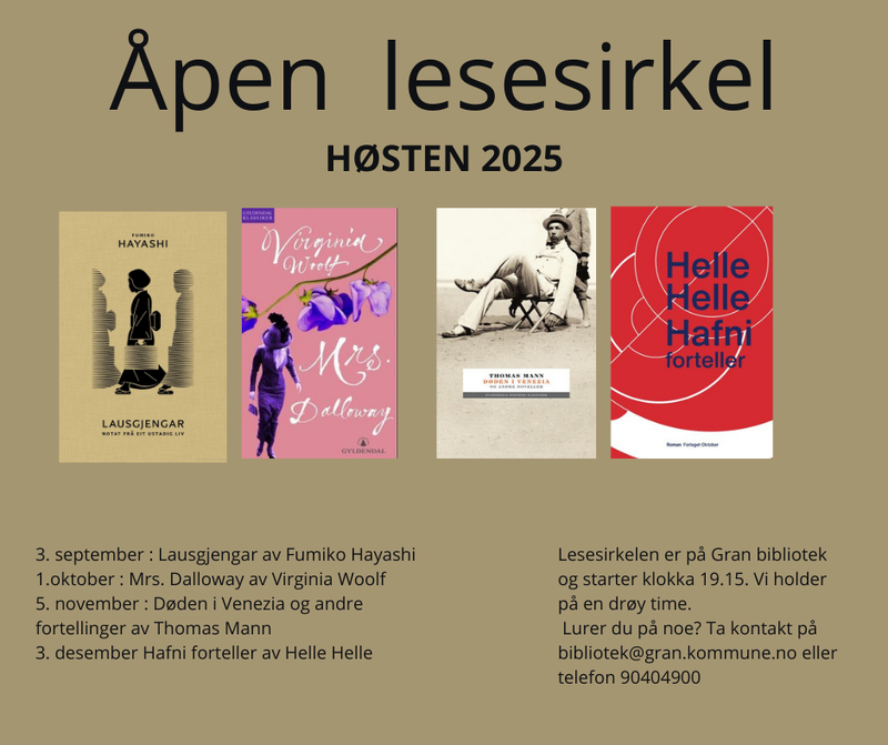 Bøkene vi leser høsten 2025.