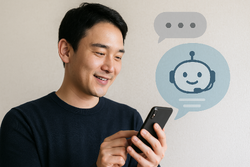 Japansk ung mann chatter
