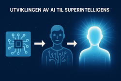 Illustrasjon som viser utviklingen av superintelligens
