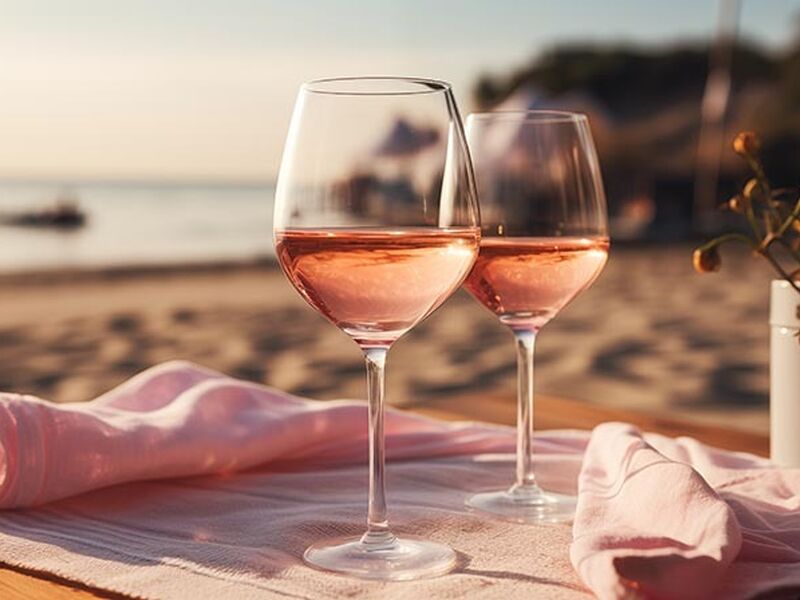 Vinglass på stranden