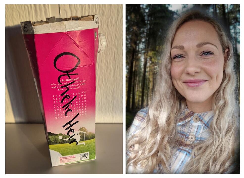 Othelie Heir og navn på melkekartong