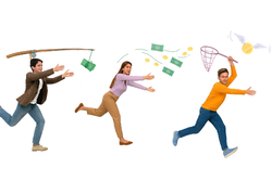 Mennesker som løper etter belønning