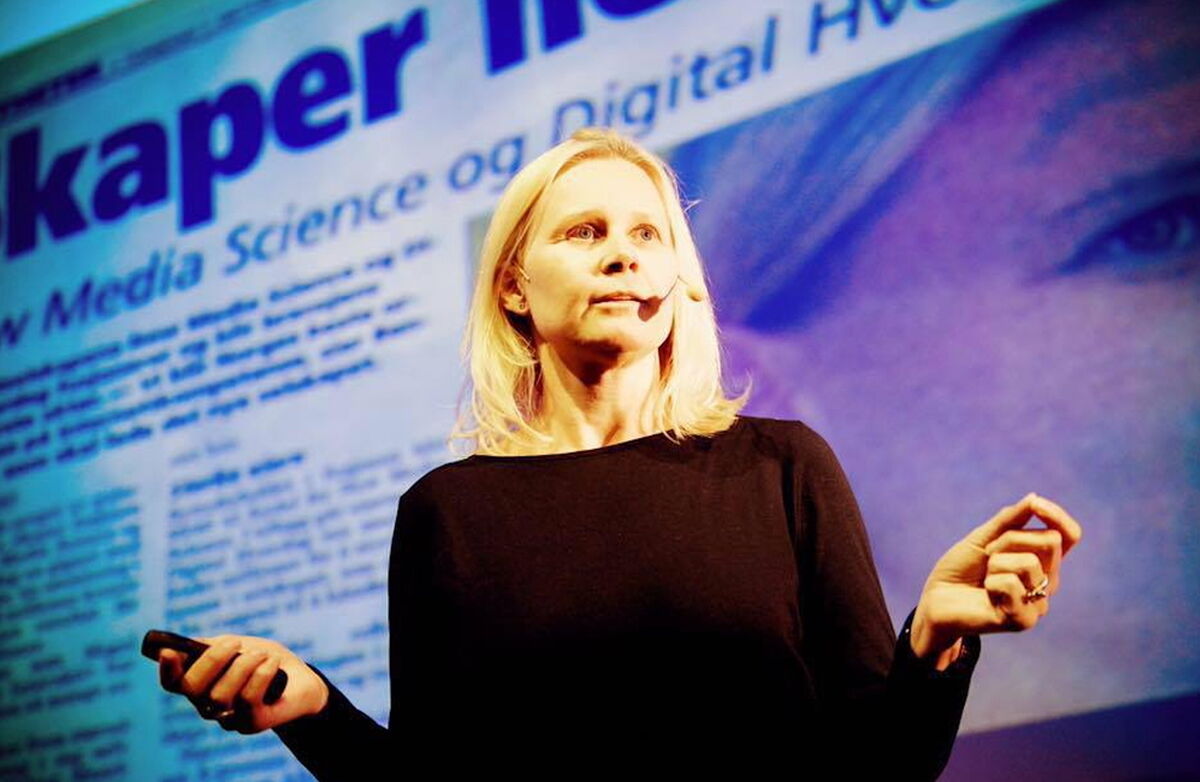 Bente Sollid, teknologigründer, var en av gjestene i podcasten. Foto: Fra hennes hjemmeside Bente Sollid under et foredrag