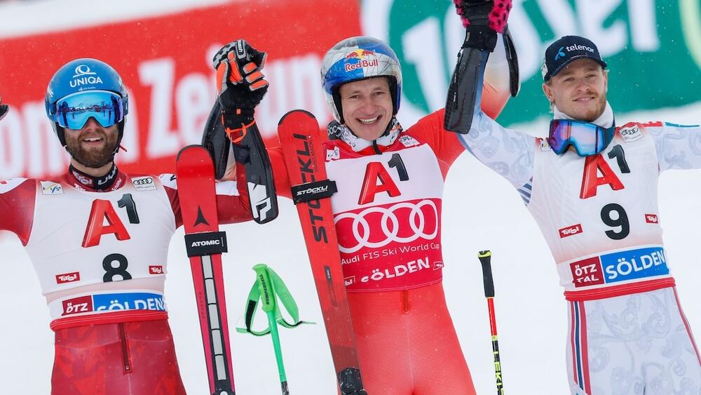 Podium slalom géant Soelden 2025