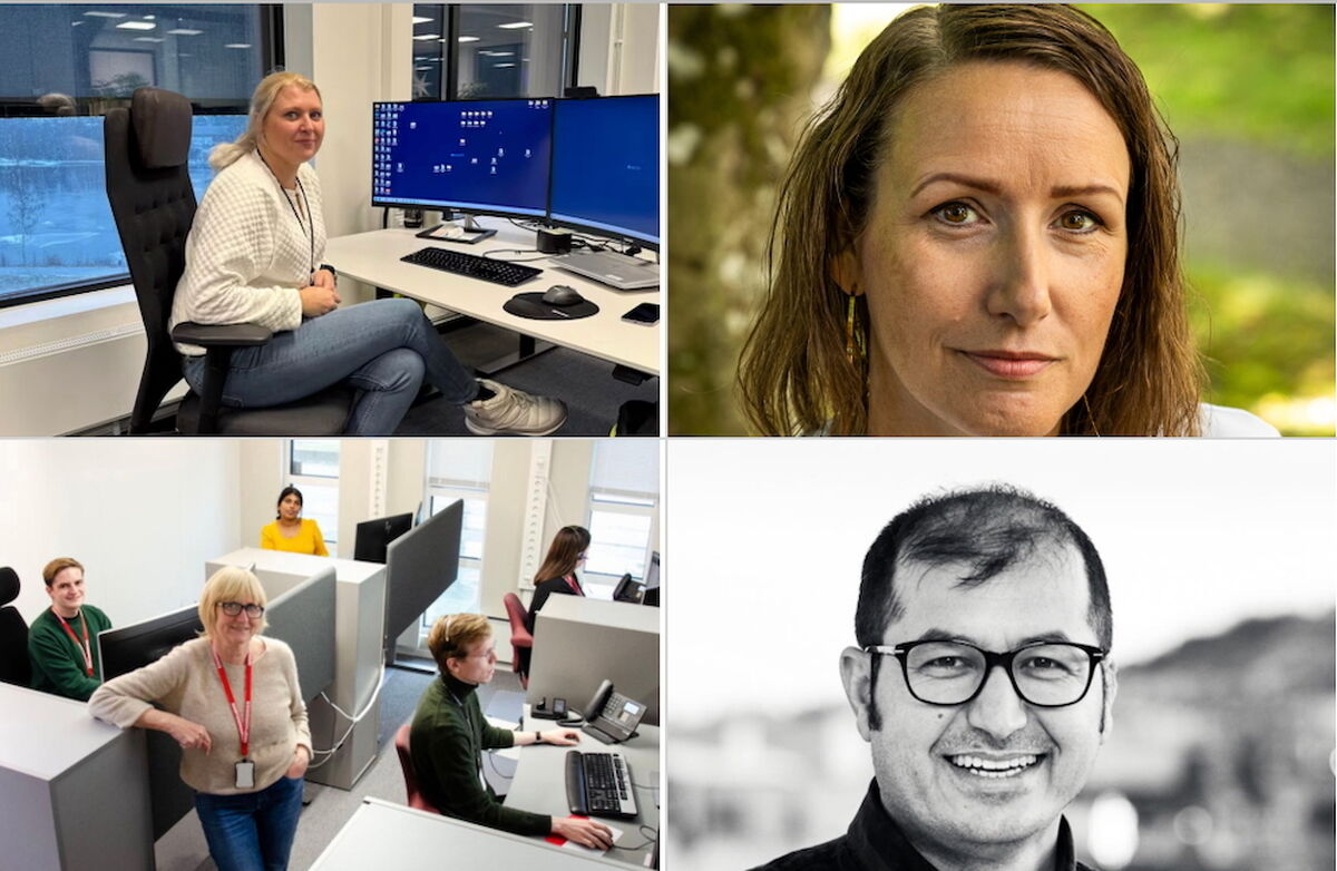 Samtale på scenen: Linda S Øiseth, Astrid Elisabeth Jørgensborg, Lillian Røthe, Amin Said. Fotomontasje: Torbjørn Vinje Foredragsholdere og møteleder på spor A