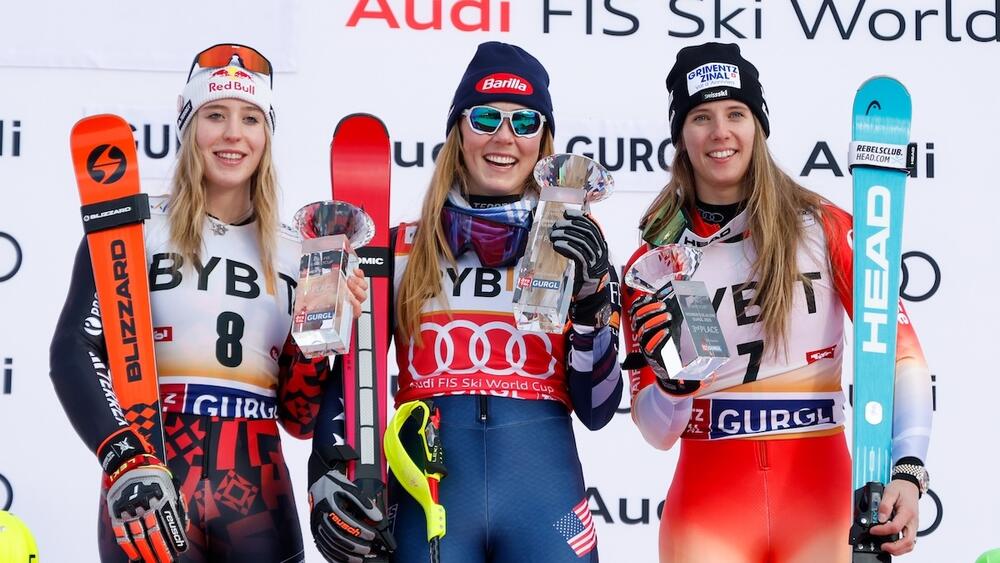 Podium slalom dames Gurgl