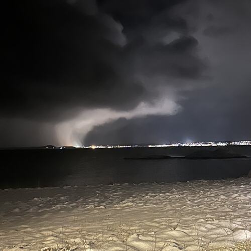 «Tornado» over Sandnessjøen» (Foto: Tone Evelyn Hansen)