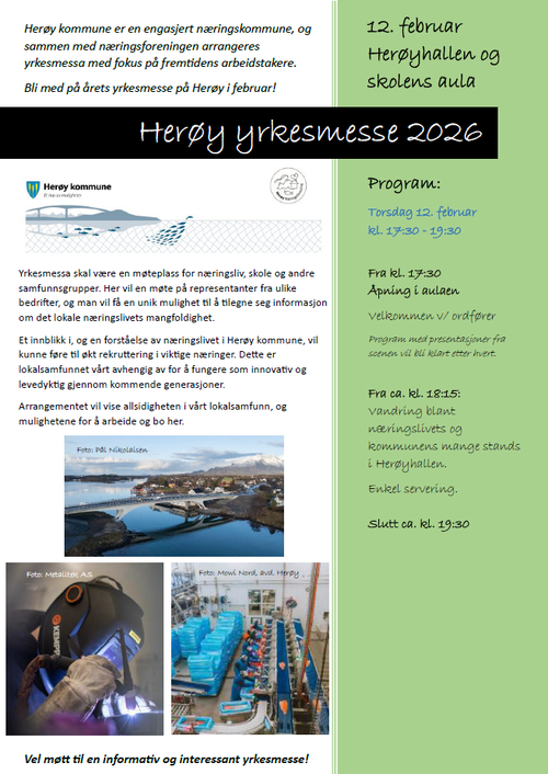 Plakat Herøy yrkesmesse 2026 Plakat Herøy yrkesmesse 2026